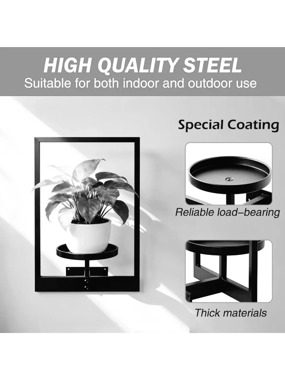 NWT 3Pack Gold Modern Metal Frame Wall Planters Hanging Plant Shelves Stand